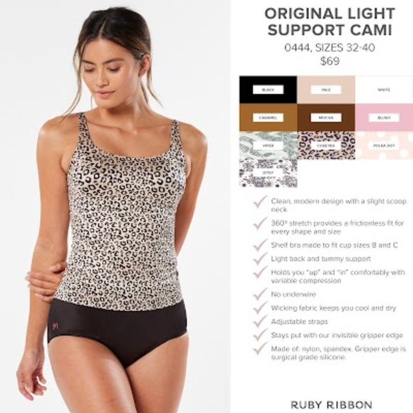 Ruby Ribbon Other - Ruby Ribbon Cheetah Light Support Cami #0444